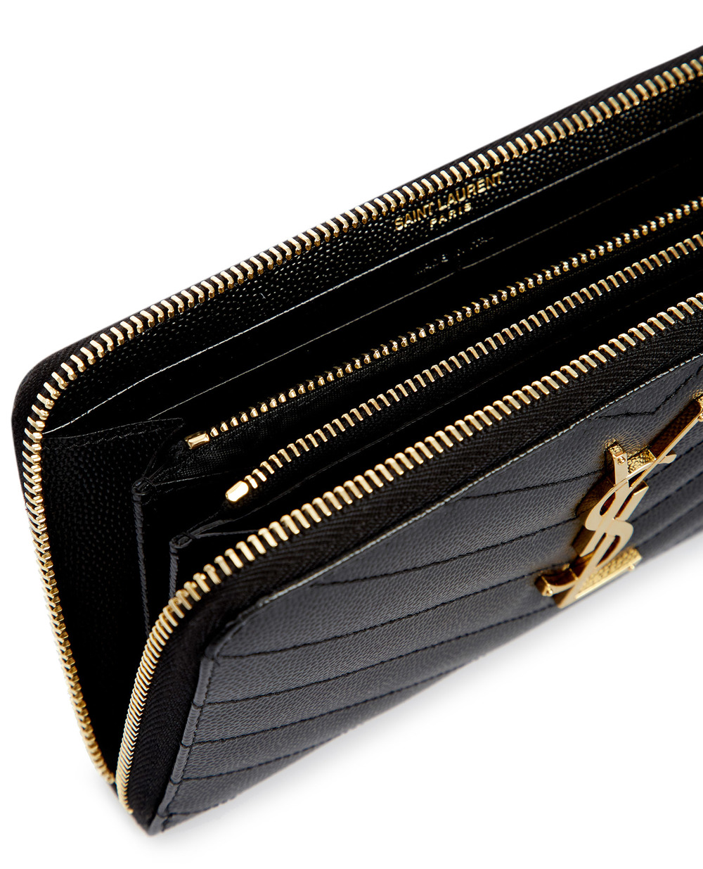 Кожаный кошелек Мonogram Saint Laurent 358094-BOW01-, черный цвет • Купить в интернет-магазине Kameron