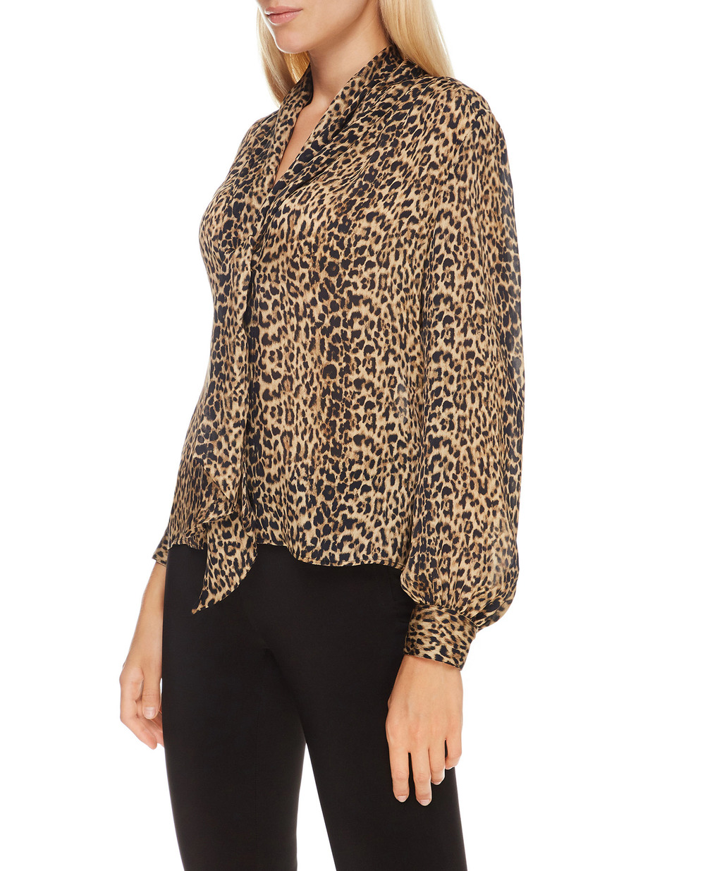 Шелковая блуза Saint Laurent 652907-Y5C26, коричневый цвет • Купить в интернет-магазине Kameron