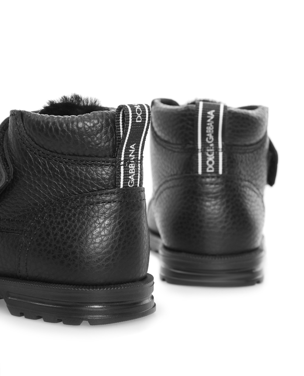 Кожаные ботинки Dolce&Gabbana DL0067-AQ493, черный цвет • Купить в интернет-магазине Kameron