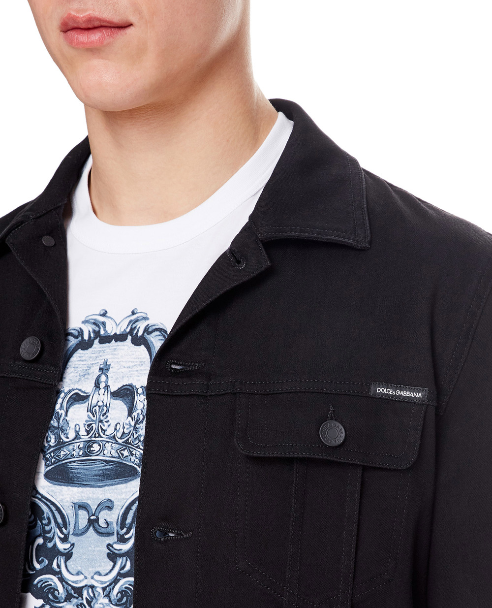 Джинсова куртка Dolce&Gabbana G9JC2Z-G8DK3, чорний колір • Купити в інтернет-магазині Kameron