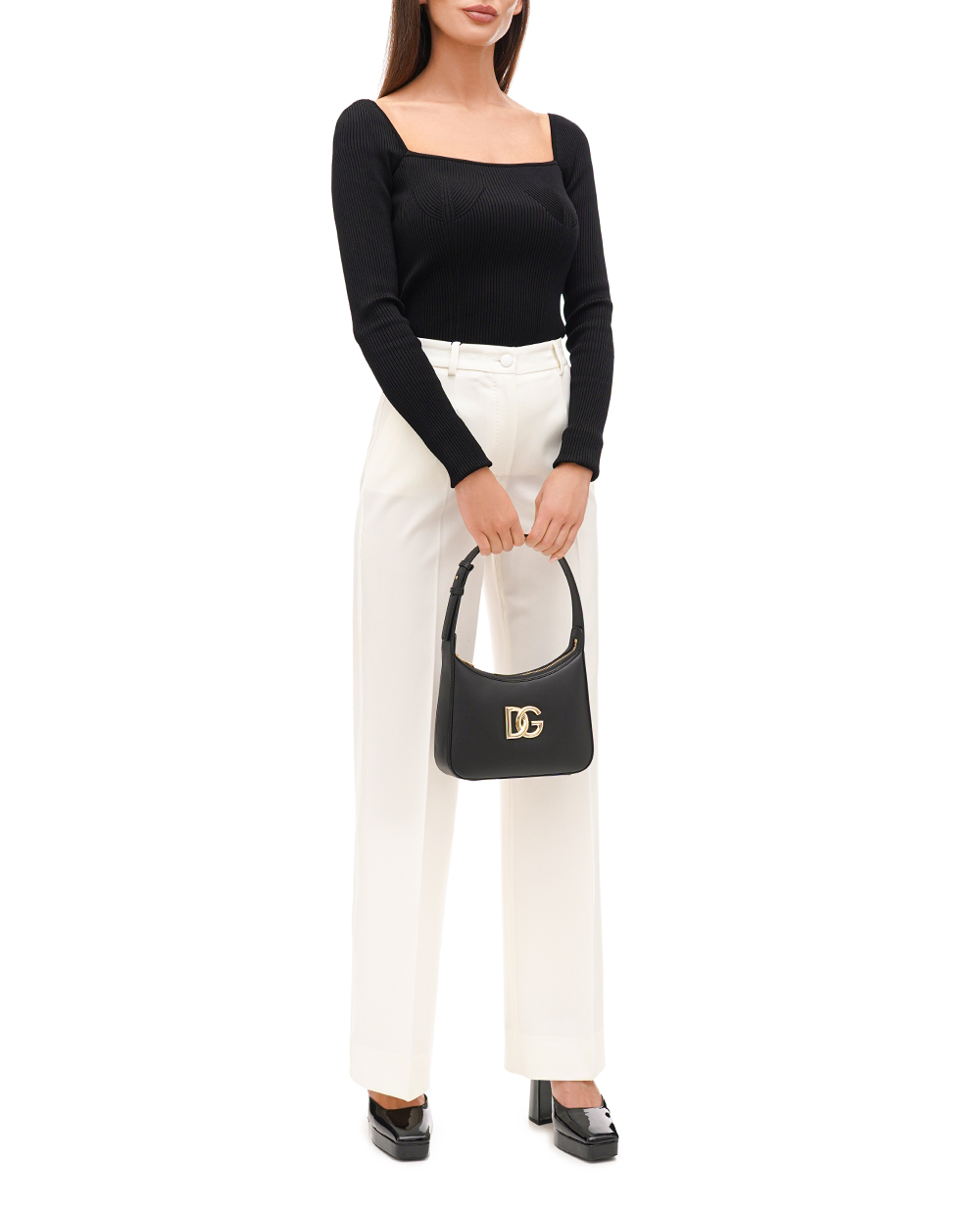Шкіряна сумка 3.5 Shoulder Dolce&Gabbana BB7598-AW576, чорний колір • Купити в інтернет-магазині Kameron