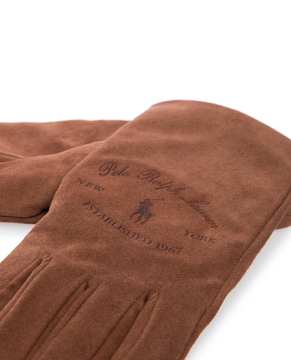 Замшеві рукавички Polo Ralph Lauren 455779098002, коричневий колір • Купити в інтернет-магазині Kameron
