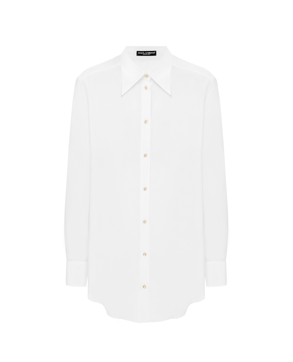 Шелковая рубашка Dolce&Gabbana F5N15T-FU1UJ, белый цвет • Купить в интернет-магазине Kameron