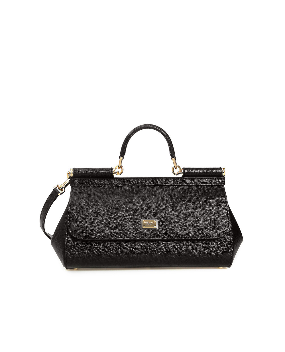 Шкіряна сумка Sicily Elongated Dolce&Gabbana BB7117-A1001, чорний колір • Купити в інтернет-магазині Kameron