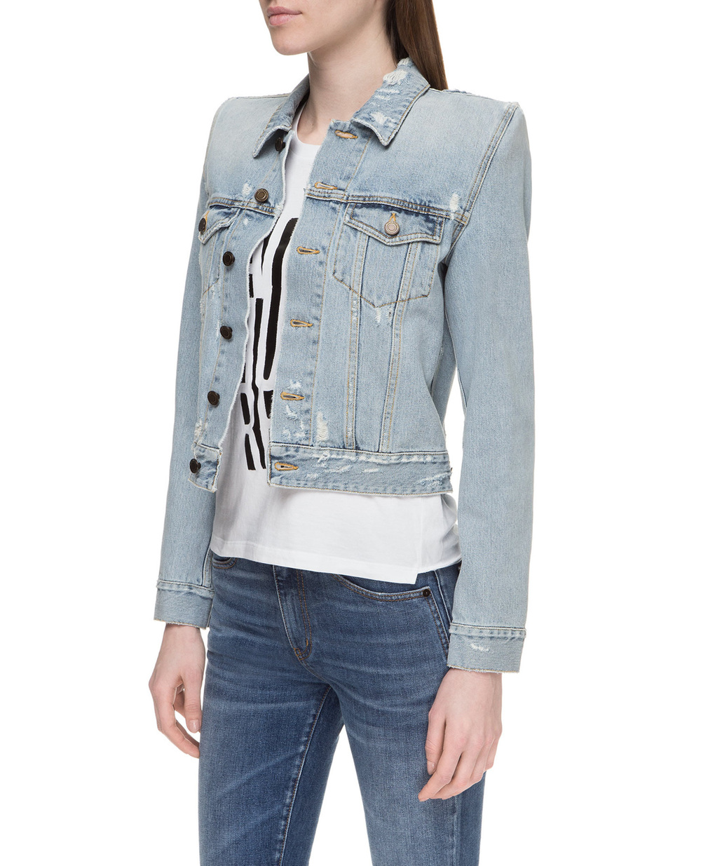 Джинсова куртка Saint Laurent 589810-YF372, блакитний колір • Купити в інтернет-магазині Kameron