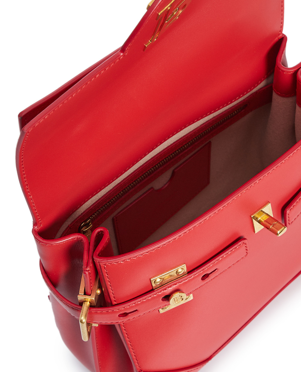 Кожаная сумка B-Buzz 23 Balmain AN1DB526LPRS, красный цвет • Купить в интернет-магазине Kameron