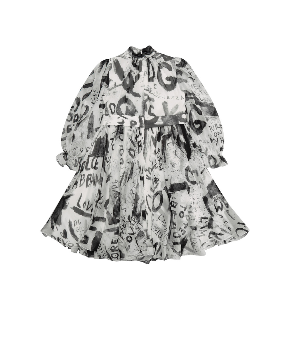 Шелковое платье Dolce&Gabbana Kids L52DW8-IS1JP-S, белый цвет • Купить в интернет-магазине Kameron