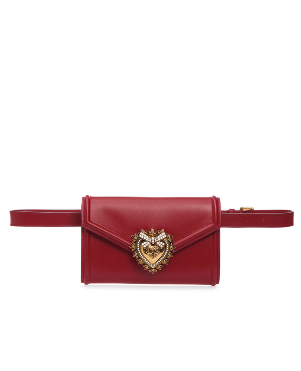 Кожаная поясная сумка Devotion Dolce&Gabbana BB6706-AV893, красный цвет • Купить в интернет-магазине Kameron