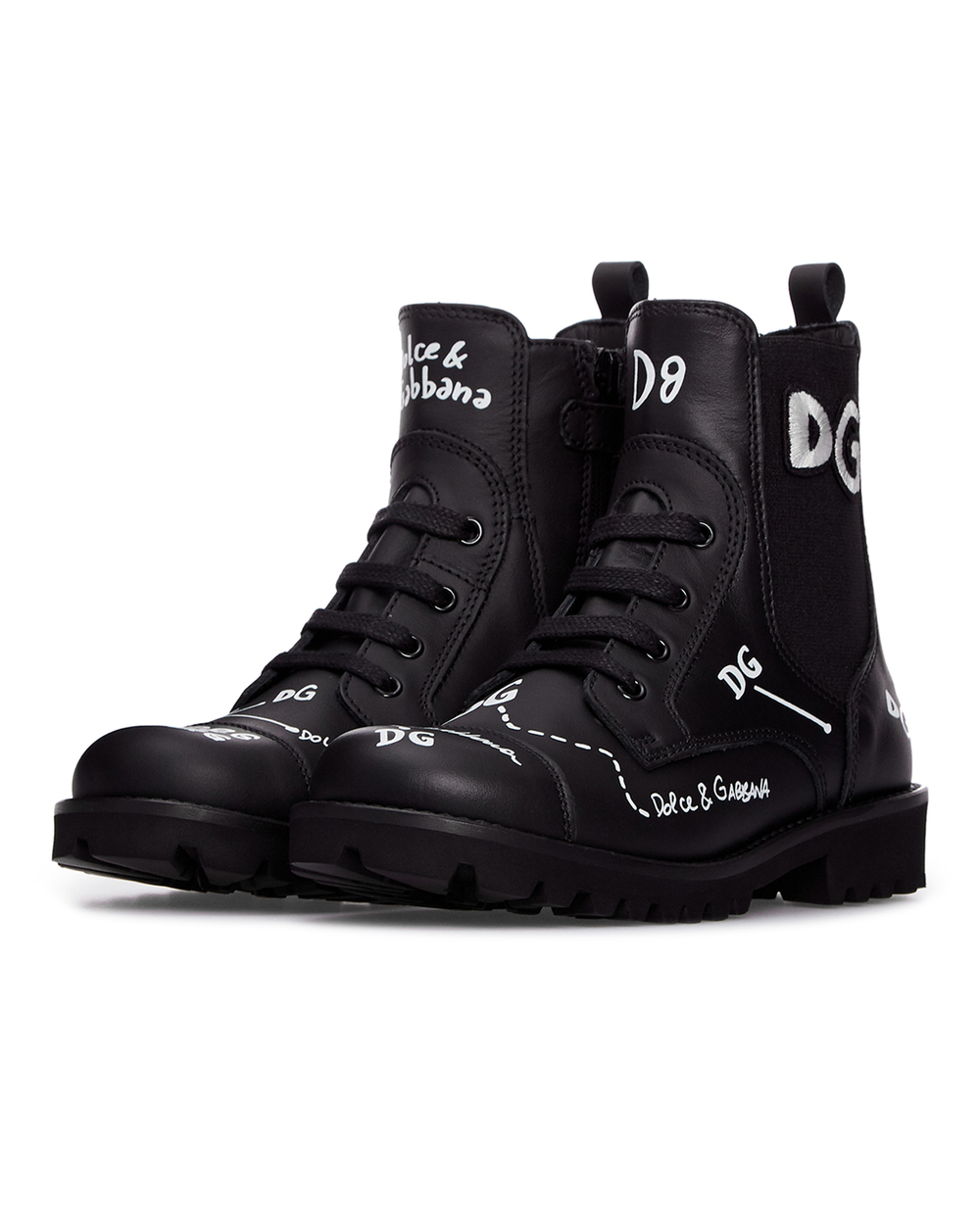 Кожаные ботинки Dolce&Gabbana D10983-AH813-M, черный цвет • Купить в интернет-магазине Kameron