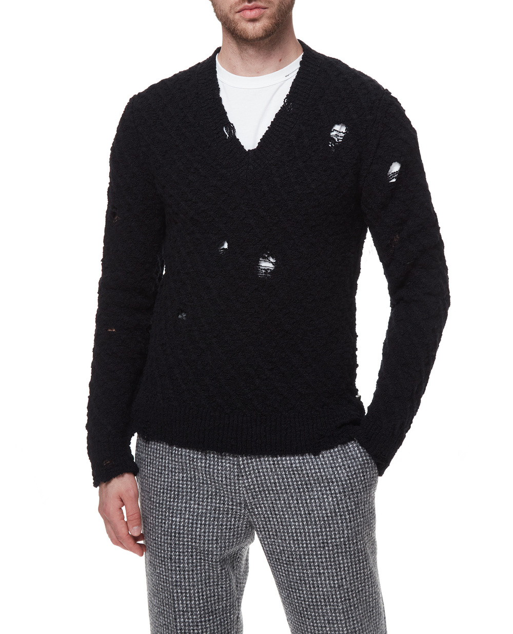 Шерстяной пуловер Dolce&Gabbana GXC15T-JAM6R, черный цвет • Купить в интернет-магазине Kameron
