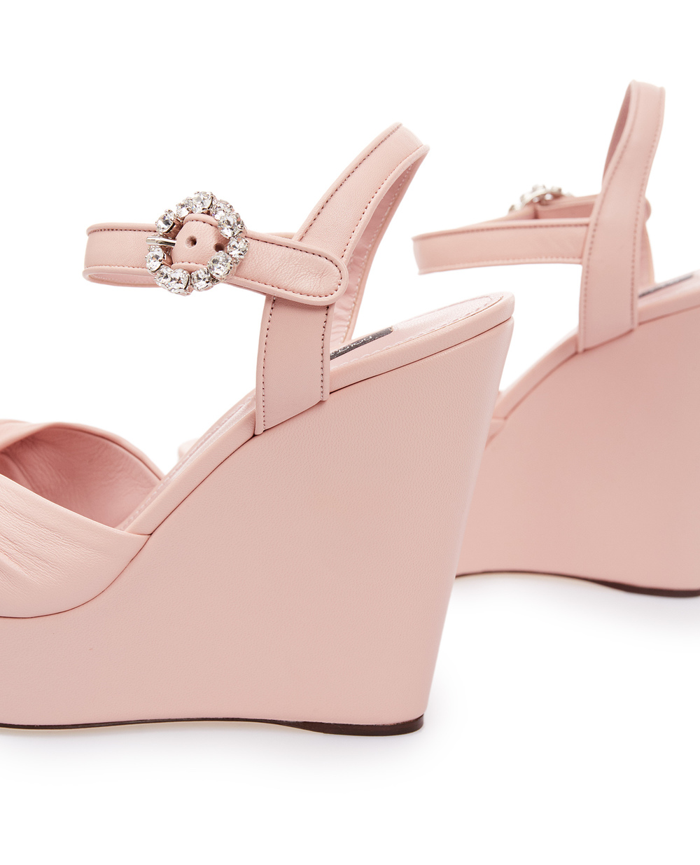 Шкіряні босоніжки Dolce&Gabbana CZ0219-AA170, рожевий колір • Купити в інтернет-магазині Kameron