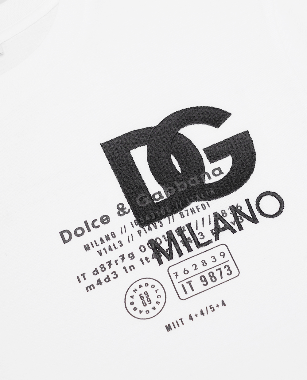 Детская хлопковая футболка Dolce&Gabbana Kids L4JTEY-G7K1Z-B, белый цвет • Купить в интернет-магазине Kameron