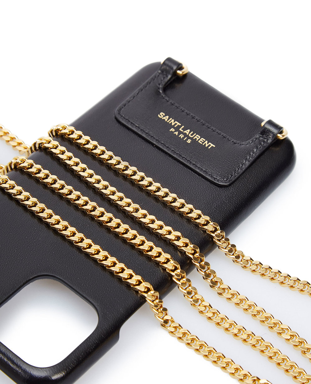 Кожаный чехол для iPhone 11 Pro Saint Laurent 640711-03P0J, черный цвет • Купить в интернет-магазине Kameron