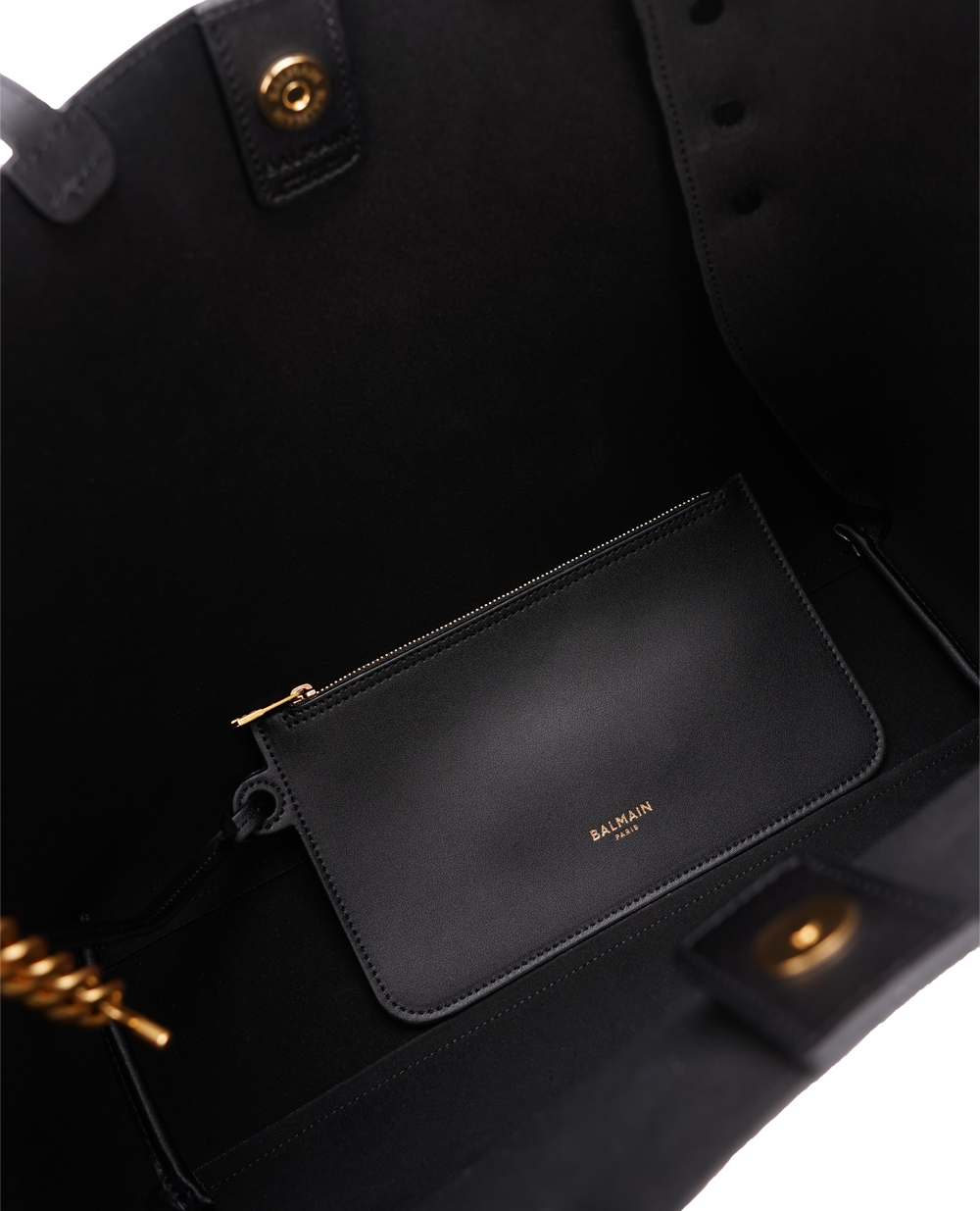Шкіряна сумка Embleme Balmain BN0FE836LARN, чорний колір • Купити в інтернет-магазині Kameron
