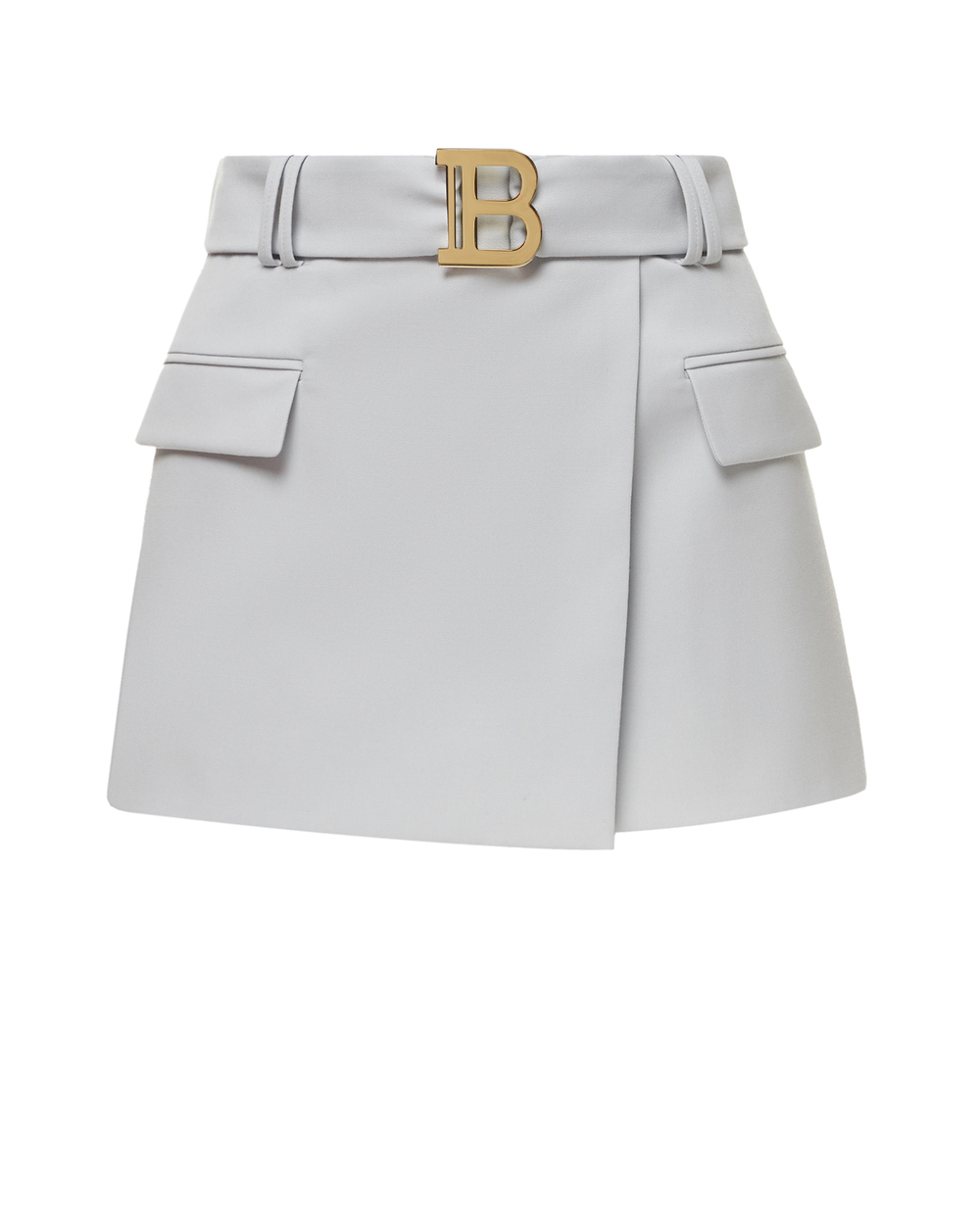 Шерстяная юбка Balmain VF0LA005167L, серый цвет • Купить в интернет-магазине Kameron
