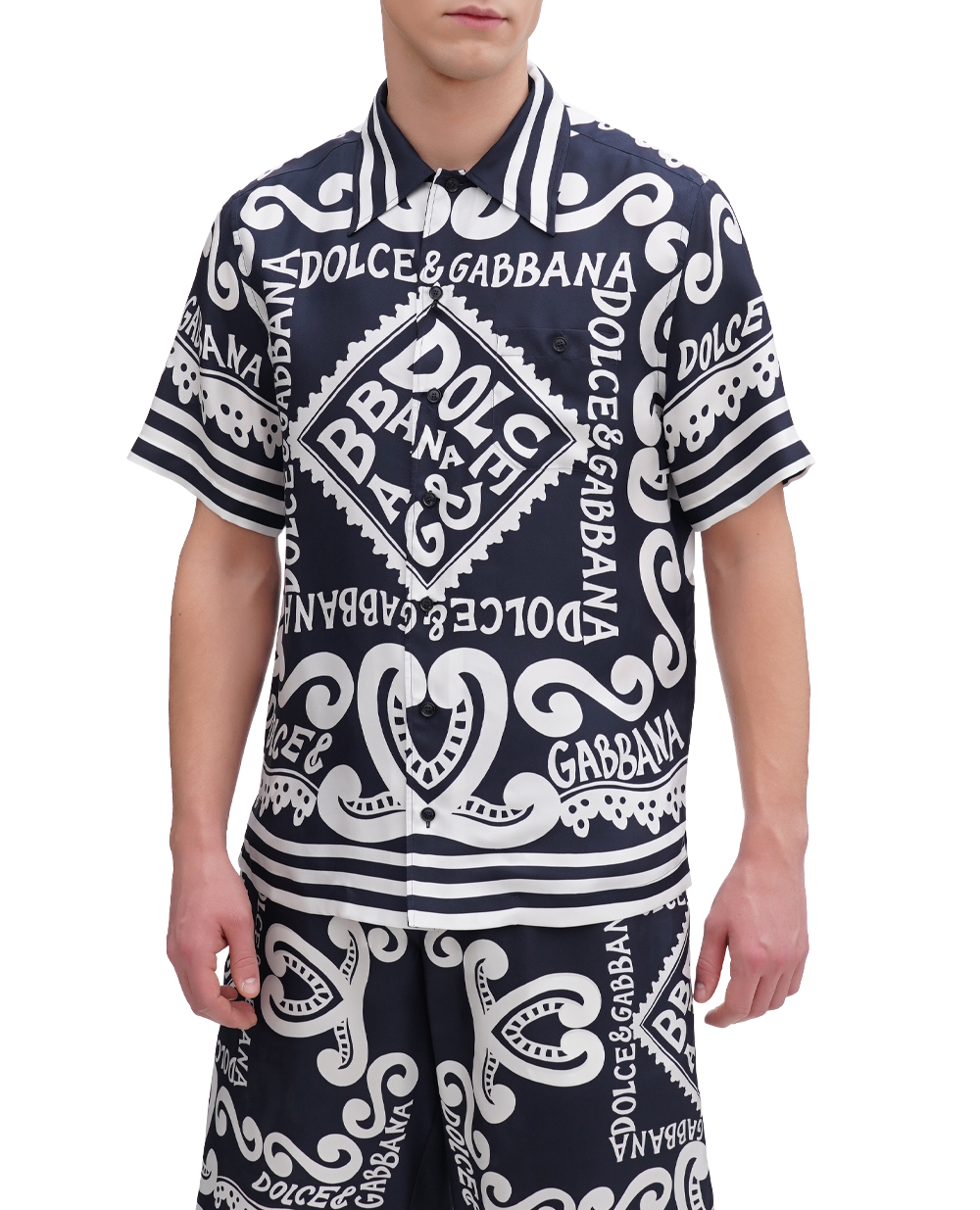 Сорочка Dolce&Gabbana G5JH9T-HI1QD, темно синій колір • Купити в інтернет-магазині Kameron