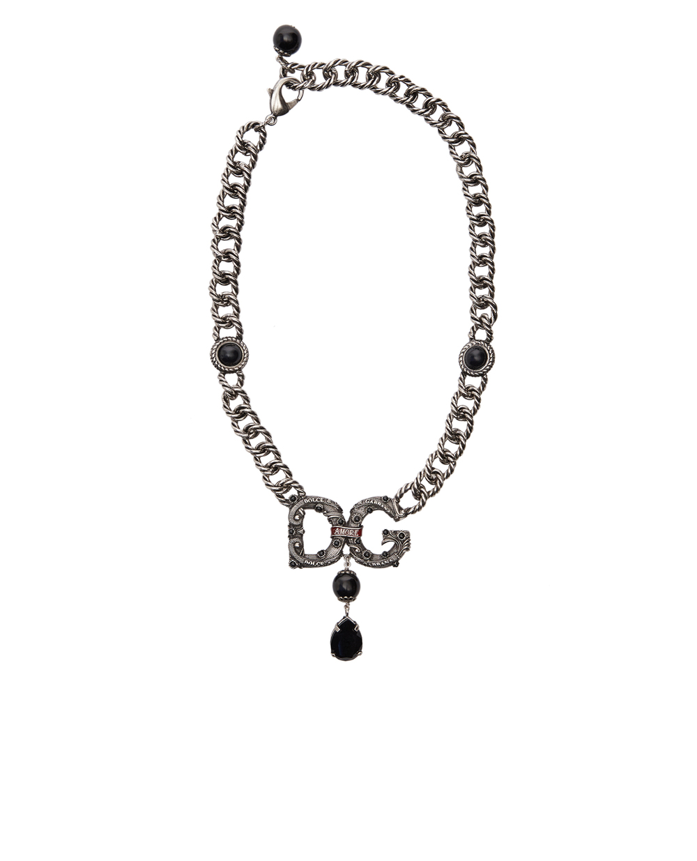 Кольє Dolce&Gabbana WNM6M7-W1111, чорний колір • Купити в інтернет-магазині Kameron
