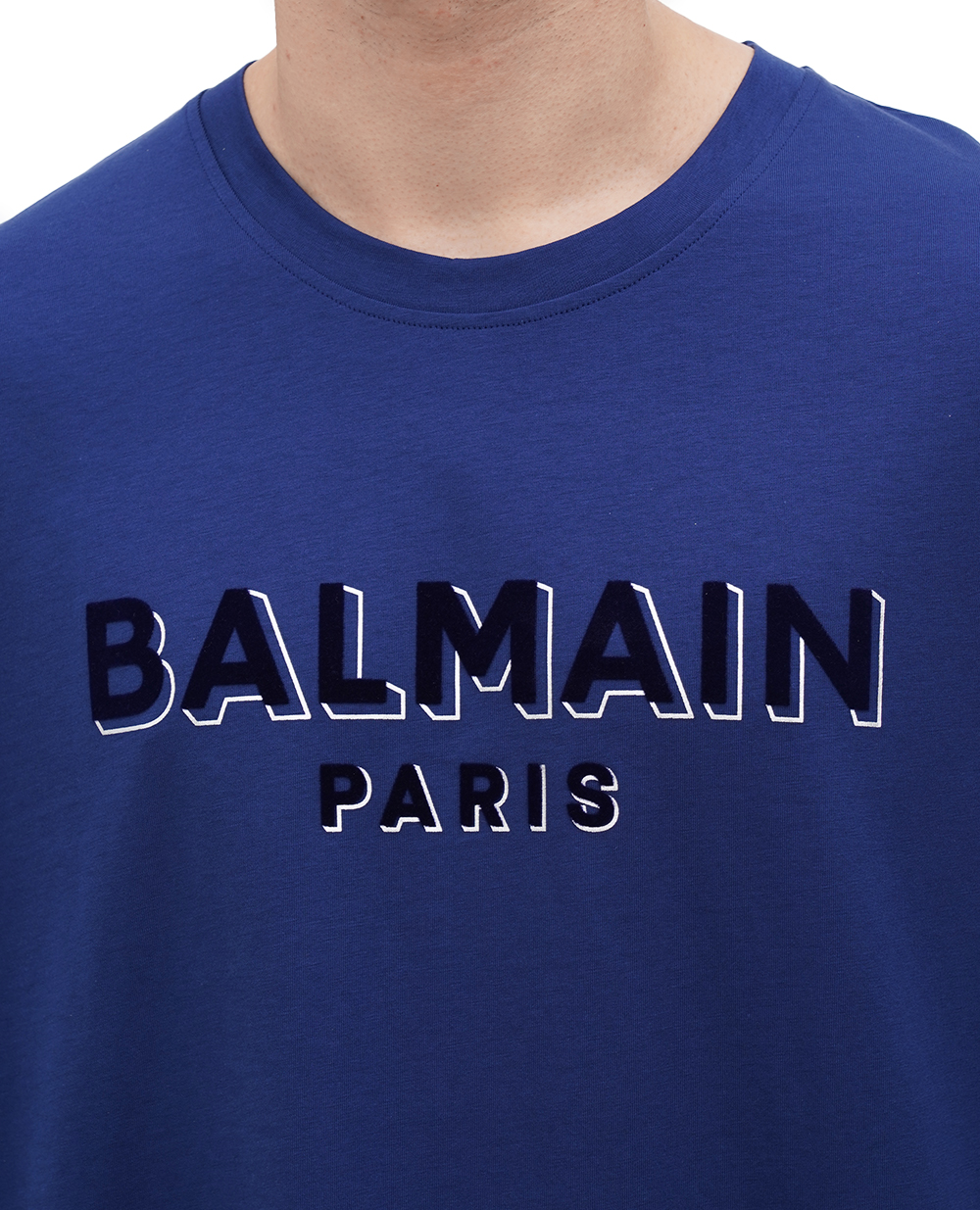 Футболка Balmain CH1EG010BB99, синій колір • Купити в інтернет-магазині Kameron