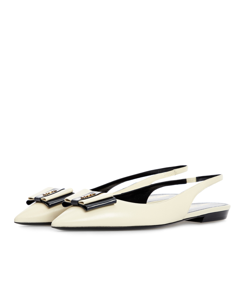 Кожаные слингбэки Anais 10 Saint Laurent 649621-1ZJ10, белый цвет • Купить в интернет-магазине Kameron