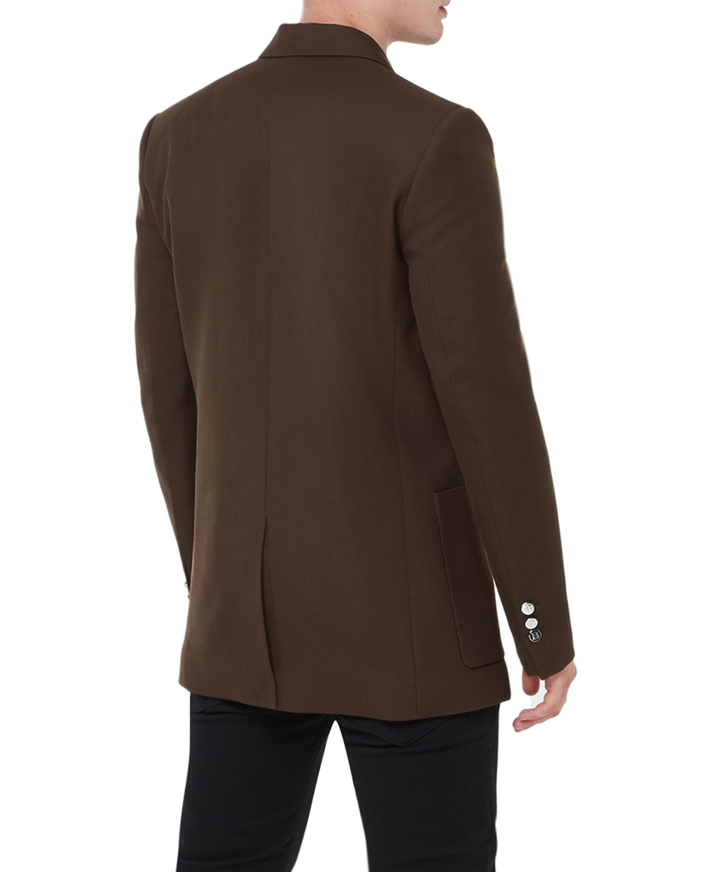 Шерстяной блейзер Balmain AH0SG030WB02, коричневый цвет • Купить в интернет-магазине Kameron