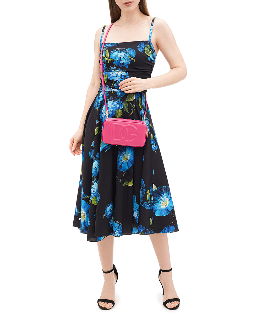 Кожаная сумка DG Logo Small Dolce&Gabbana BB7289-AW576, малиновый цвет • Купить в интернет-магазине Kameron