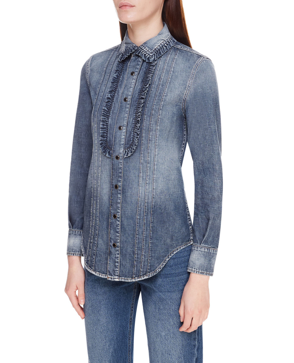 Джинсовая рубашка Saint Laurent 663871-Y24AA, синий цвет • Купить в интернет-магазине Kameron