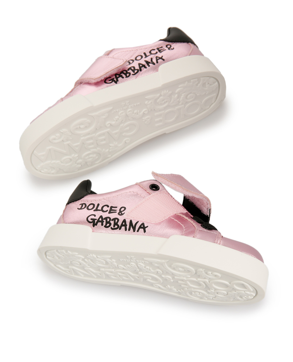 Кожаные сникеры Dolce&Gabbana DN0155-AN442, розовый цвет • Купить в интернет-магазине Kameron