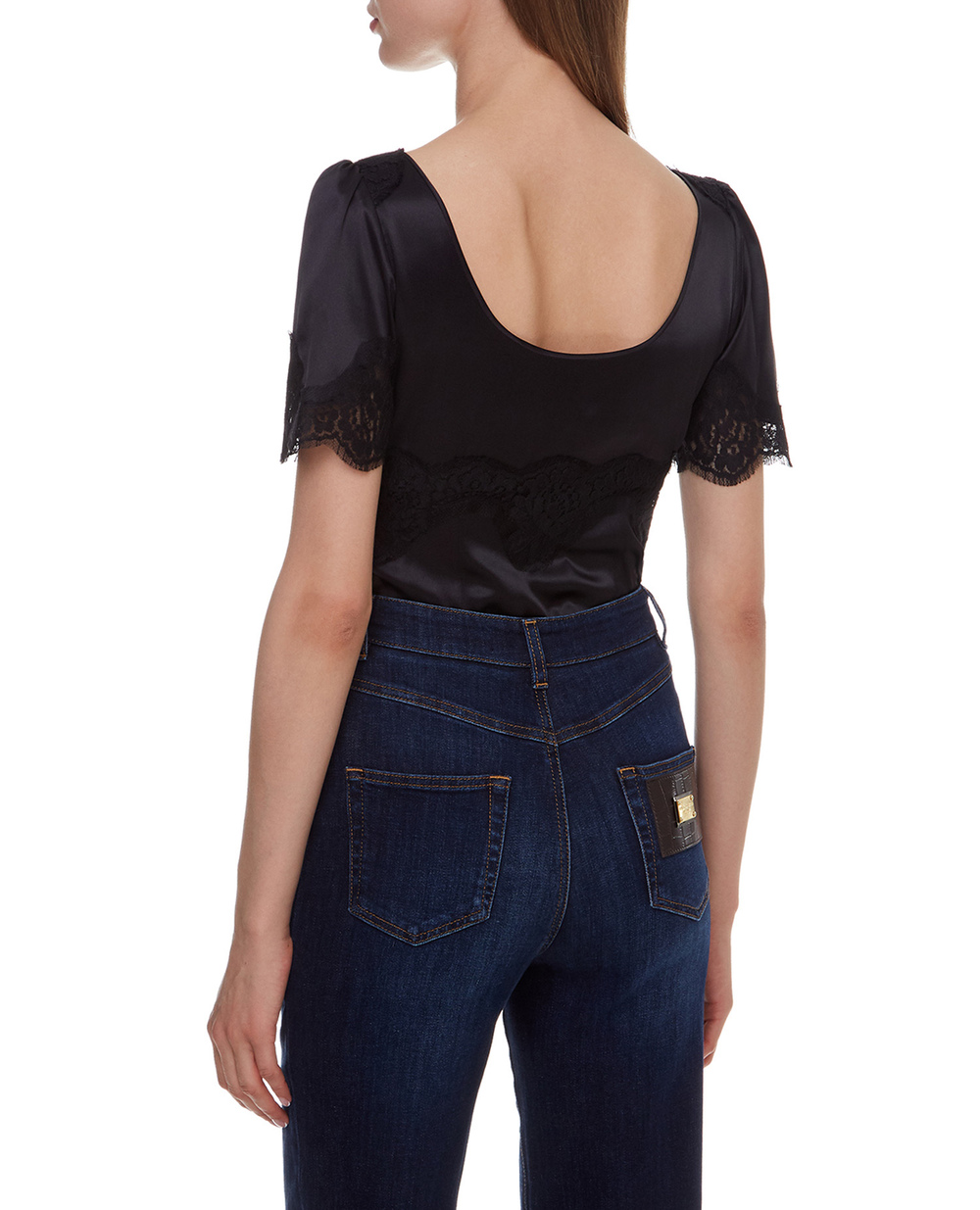 Шелковая блуза Dolce&Gabbana F7U44T-FURAG, черный цвет • Купить в интернет-магазине Kameron