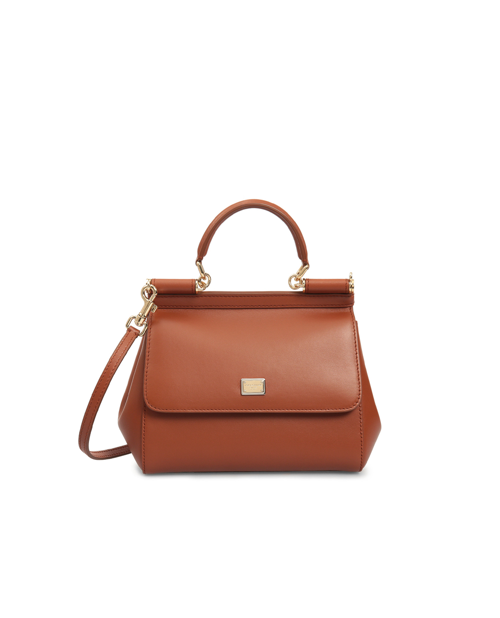 Шкіряна сумка Sicily Dolce&Gabbana BB6003-AW752, коричневий колір • Купити в інтернет-магазині Kameron