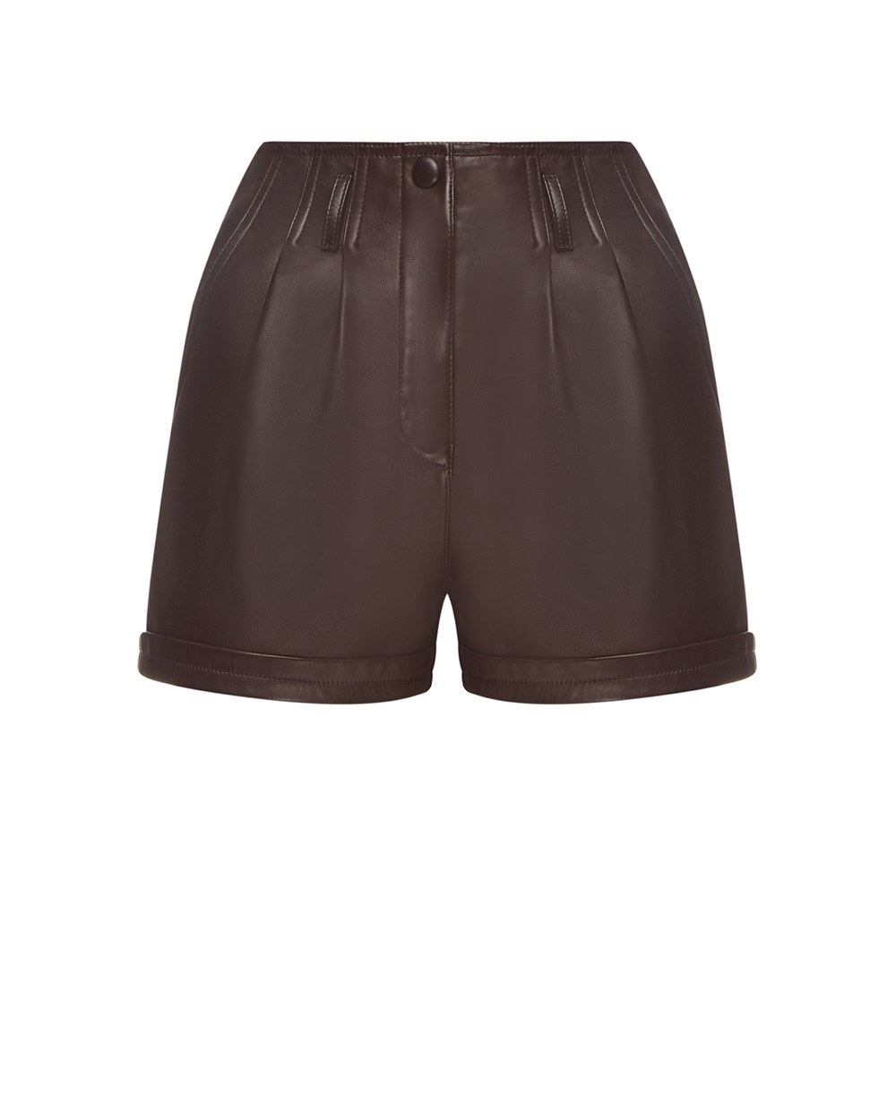 Кожаные шорты Saint Laurent 630200-Y5OA2, коричневый цвет • Купить в интернет-магазине Kameron