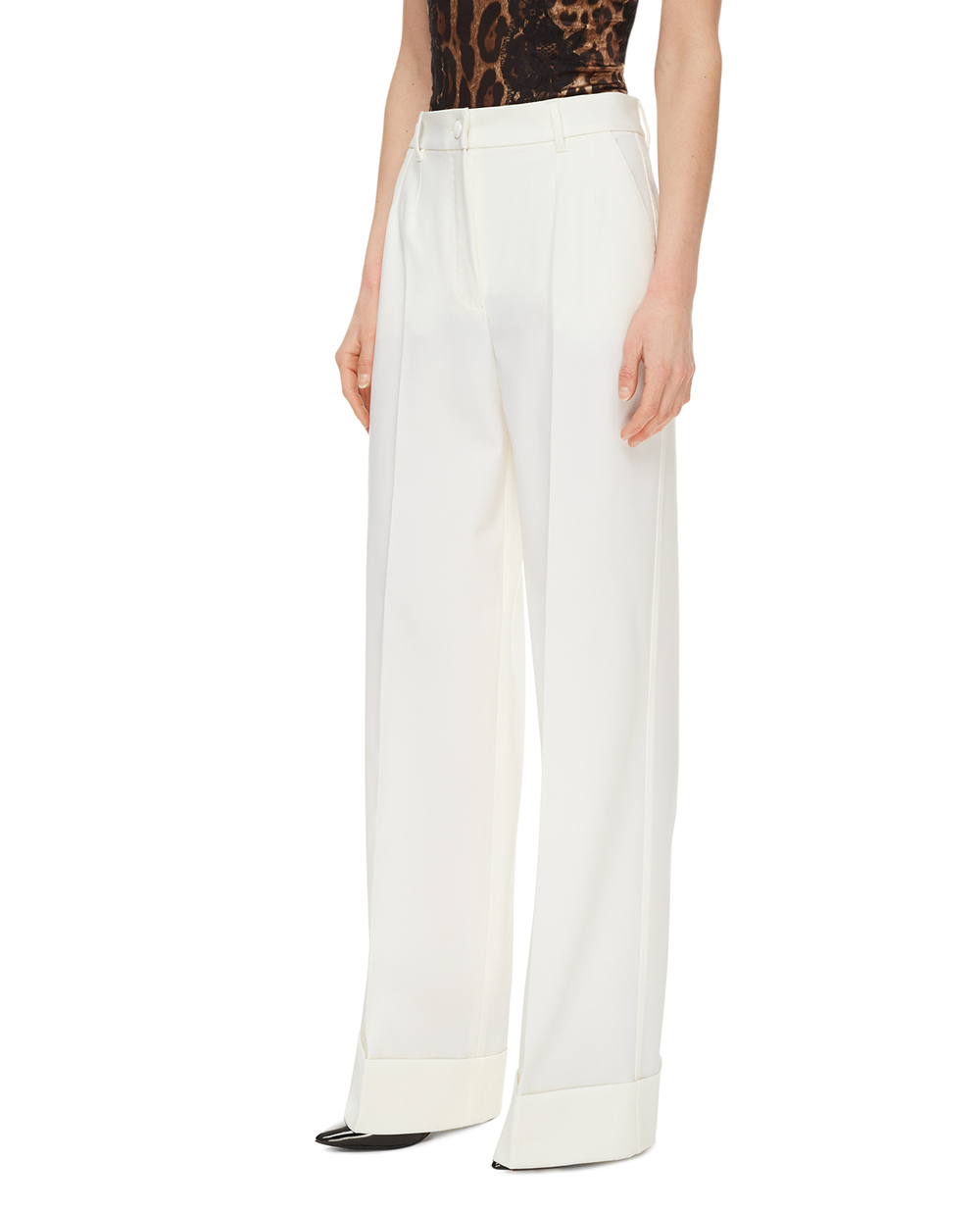 Шерстяные брюки Dolce&Gabbana FTBWAT-FUCCS, белый цвет • Купить в интернет-магазине Kameron