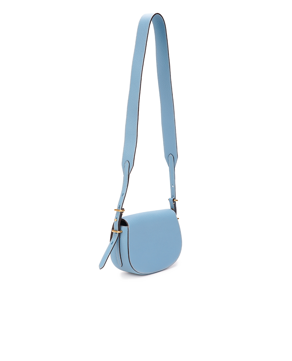 Шкіряна сумка Polo ID Saddle Crossbody Small Polo Ralph Lauren 428934351001, блакитний колір • Купити в інтернет-магазині Kameron