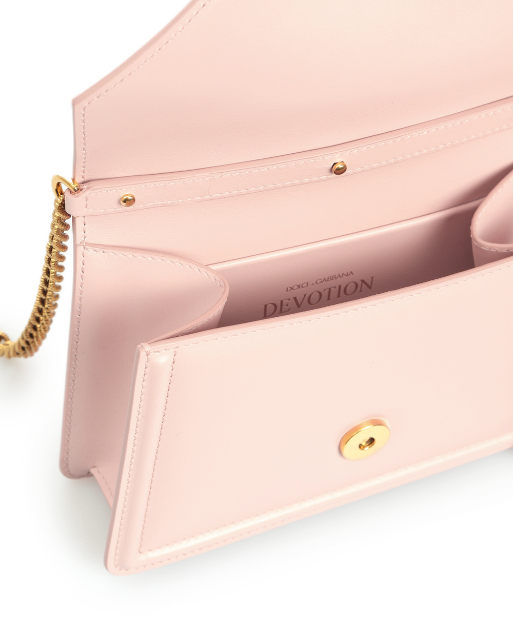 Кожаная сумка Devotion Small Dolce&Gabbana BB6711-AV893, розовый цвет • Купить в интернет-магазине Kameron