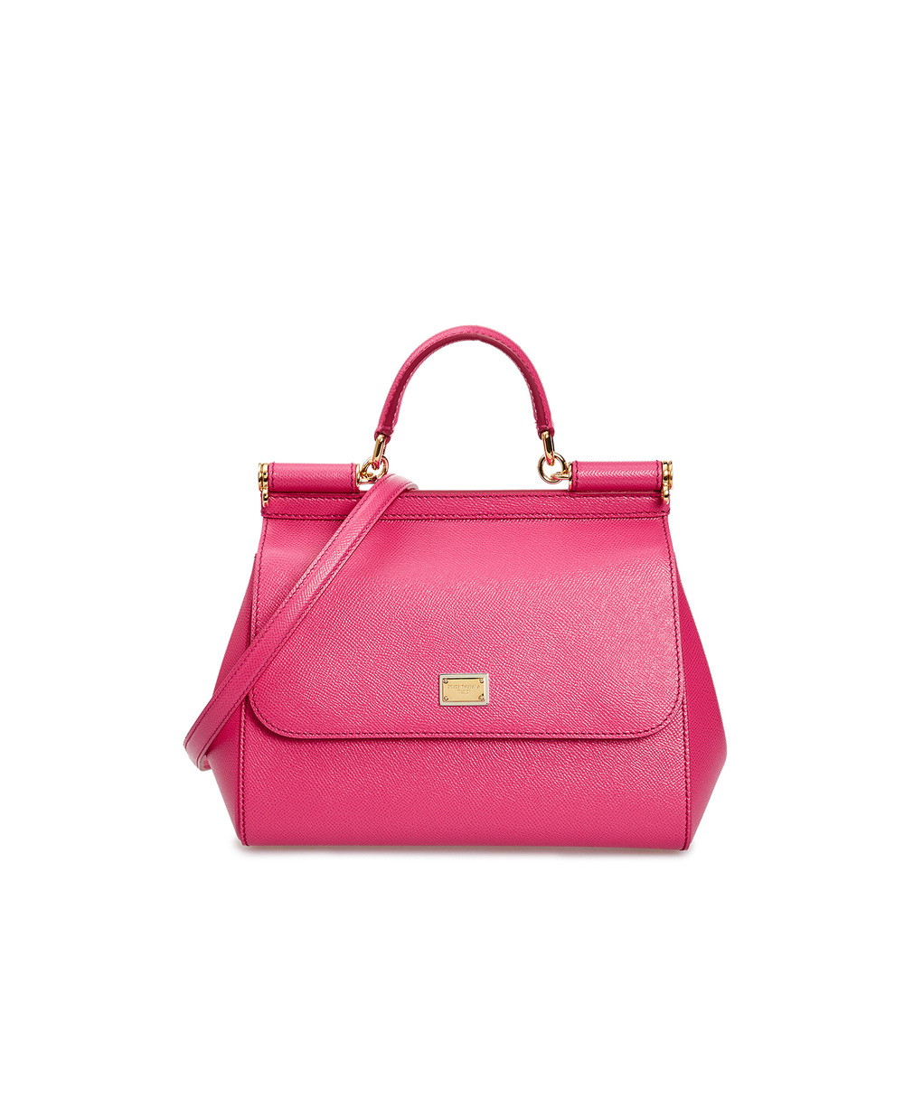 Кожаная сумка Sicily Dolce&Gabbana BB6002-A1001, розовый цвет • Купить в интернет-магазине Kameron