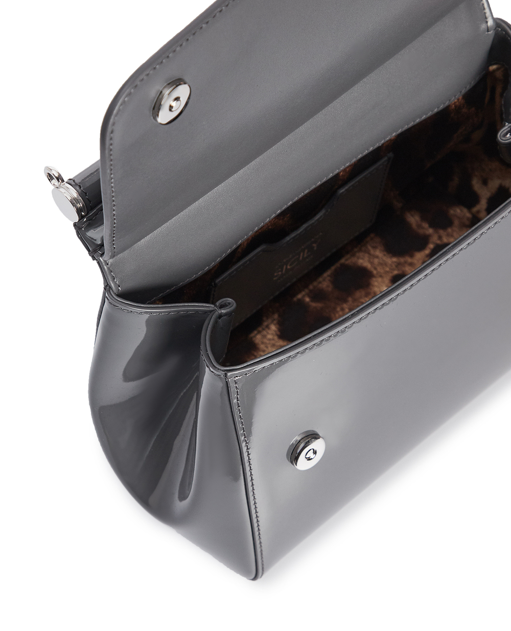 Кожаная сумка Sicily Dolce&Gabbana BB6003-AI413, серый цвет • Купить в интернет-магазине Kameron