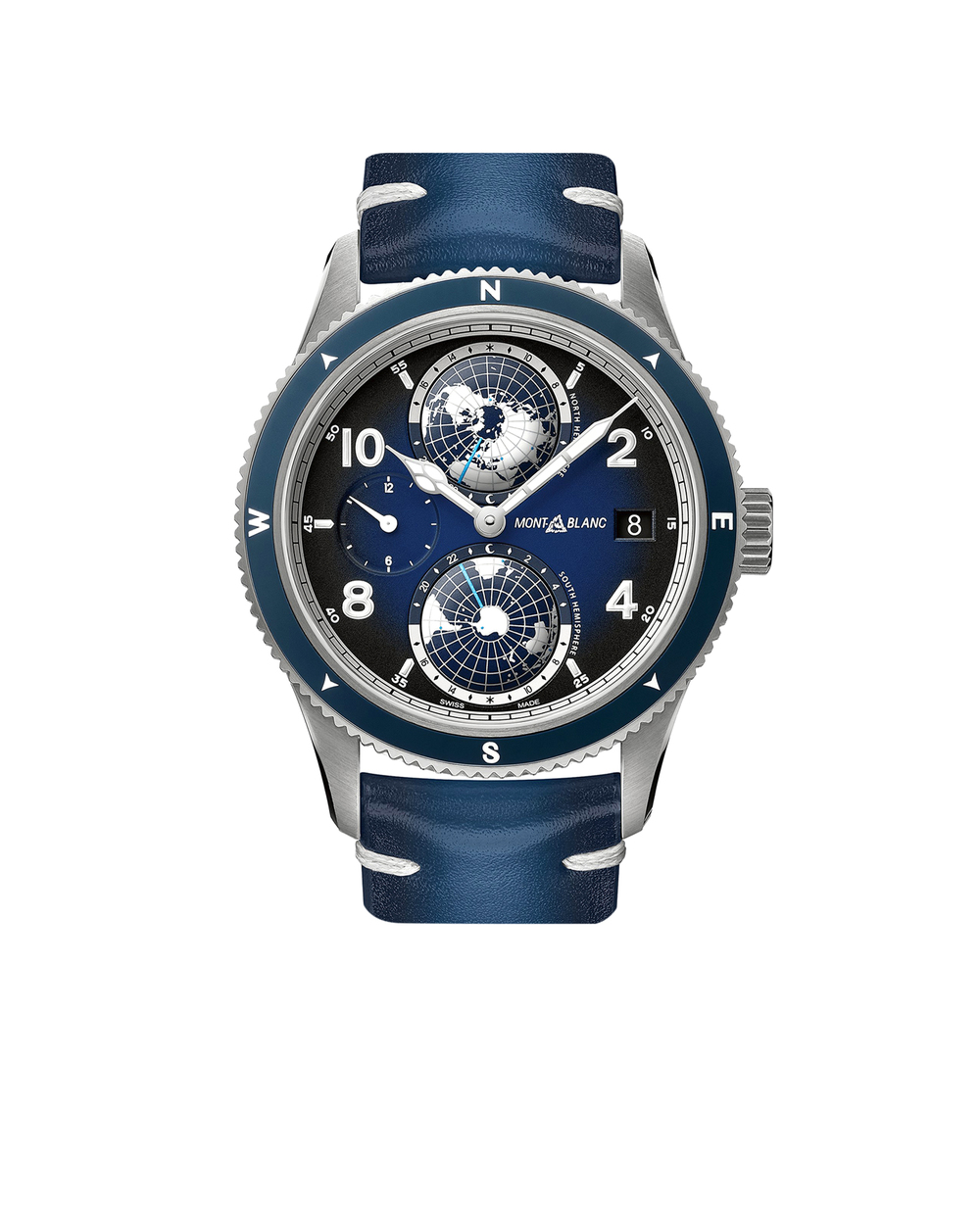 Часы Montblanc 1858 Геосфера Montblanc 125565, синий цвет • Купить в интернет-магазине Kameron
