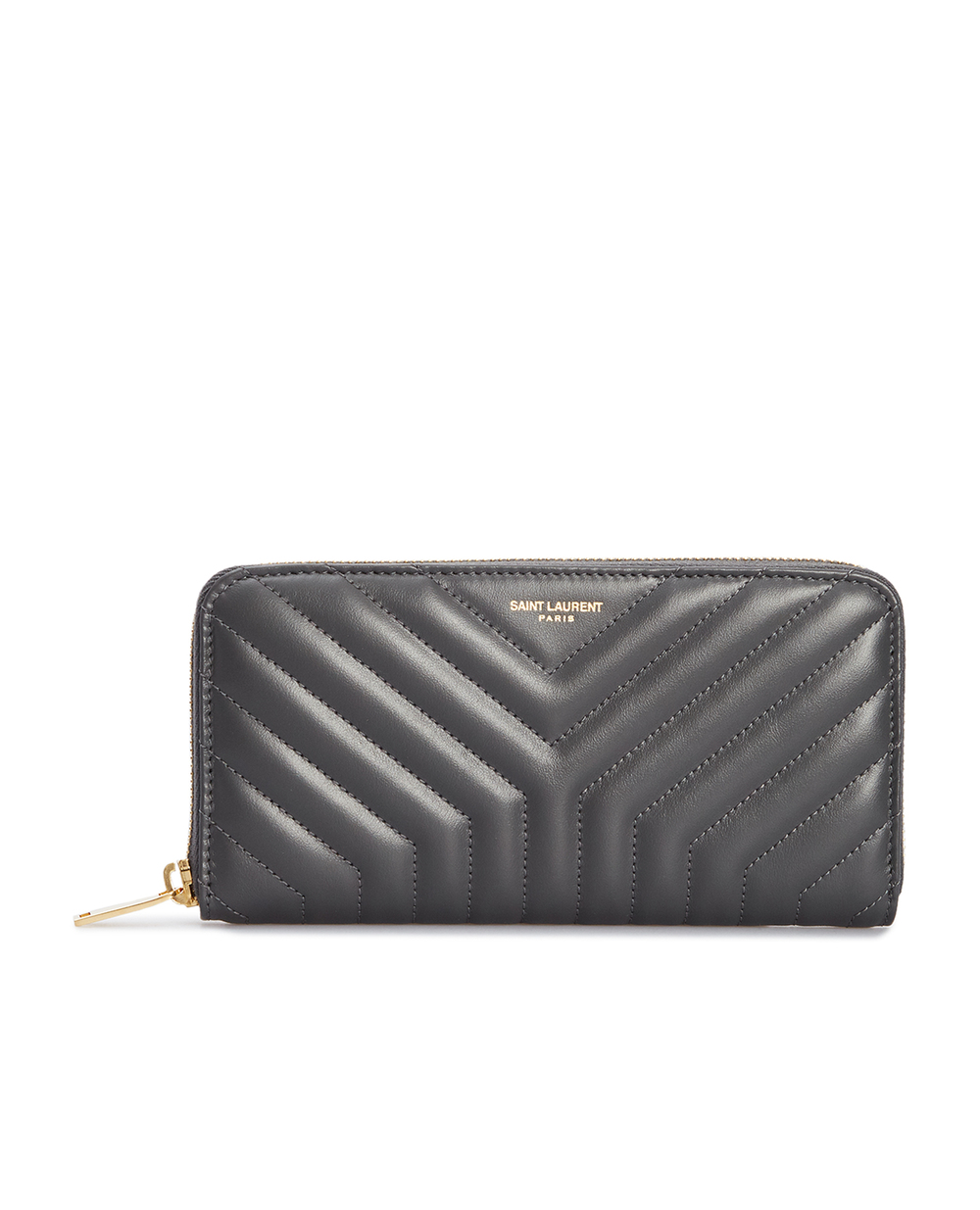 Кожаный кошелек Joan Saint Laurent 650982-DV701, серый цвет • Купить в интернет-магазине Kameron