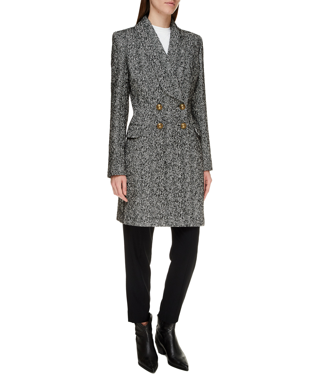 Пальто Balmain UF19571C244, серый цвет • Купить в интернет-магазине Kameron