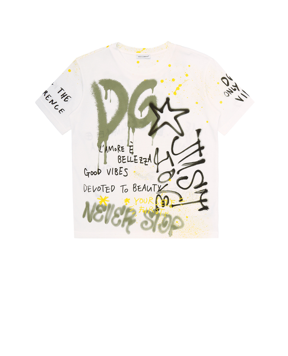 Футболка Dolce&Gabbana Kids L4JTDM-G7BJ6-S, білий колір • Купити в інтернет-магазині Kameron