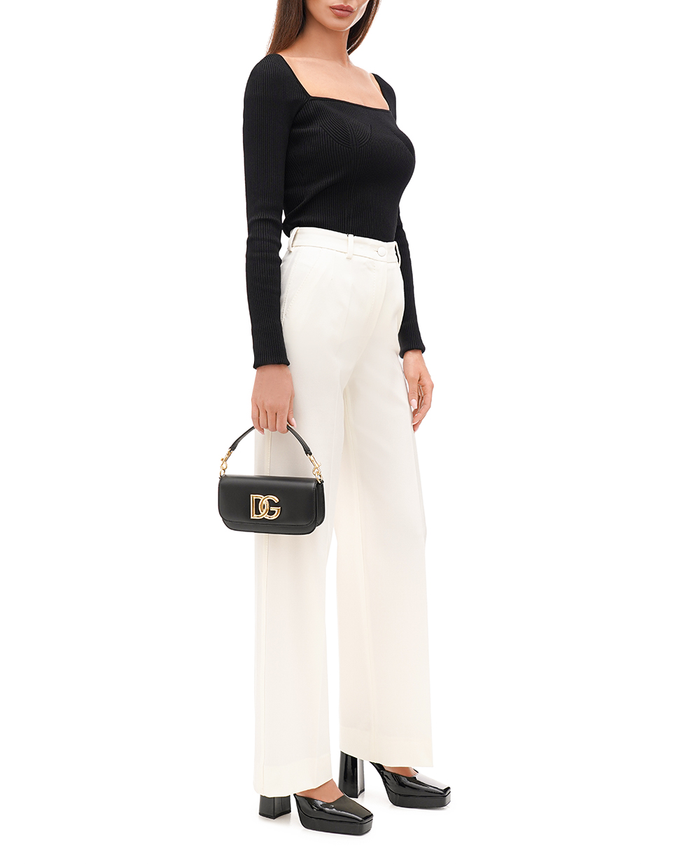 Шкіряна сумка 3.5 Crossbody Dolce&Gabbana BB7603-AW576, чорний колір • Купити в інтернет-магазині Kameron