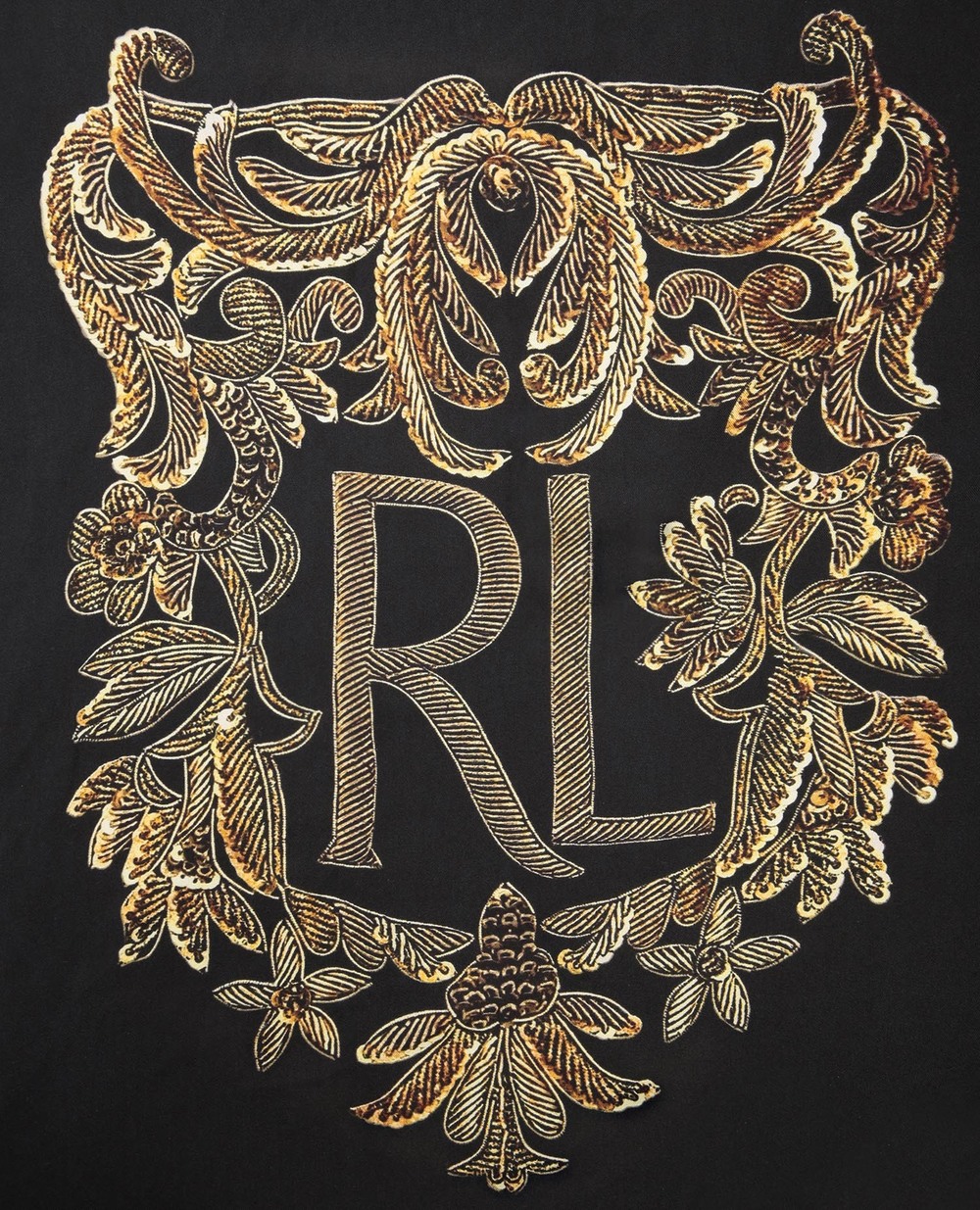 Шелковый платок Polo Ralph Lauren 455823303001, черный цвет • Купить в интернет-магазине Kameron