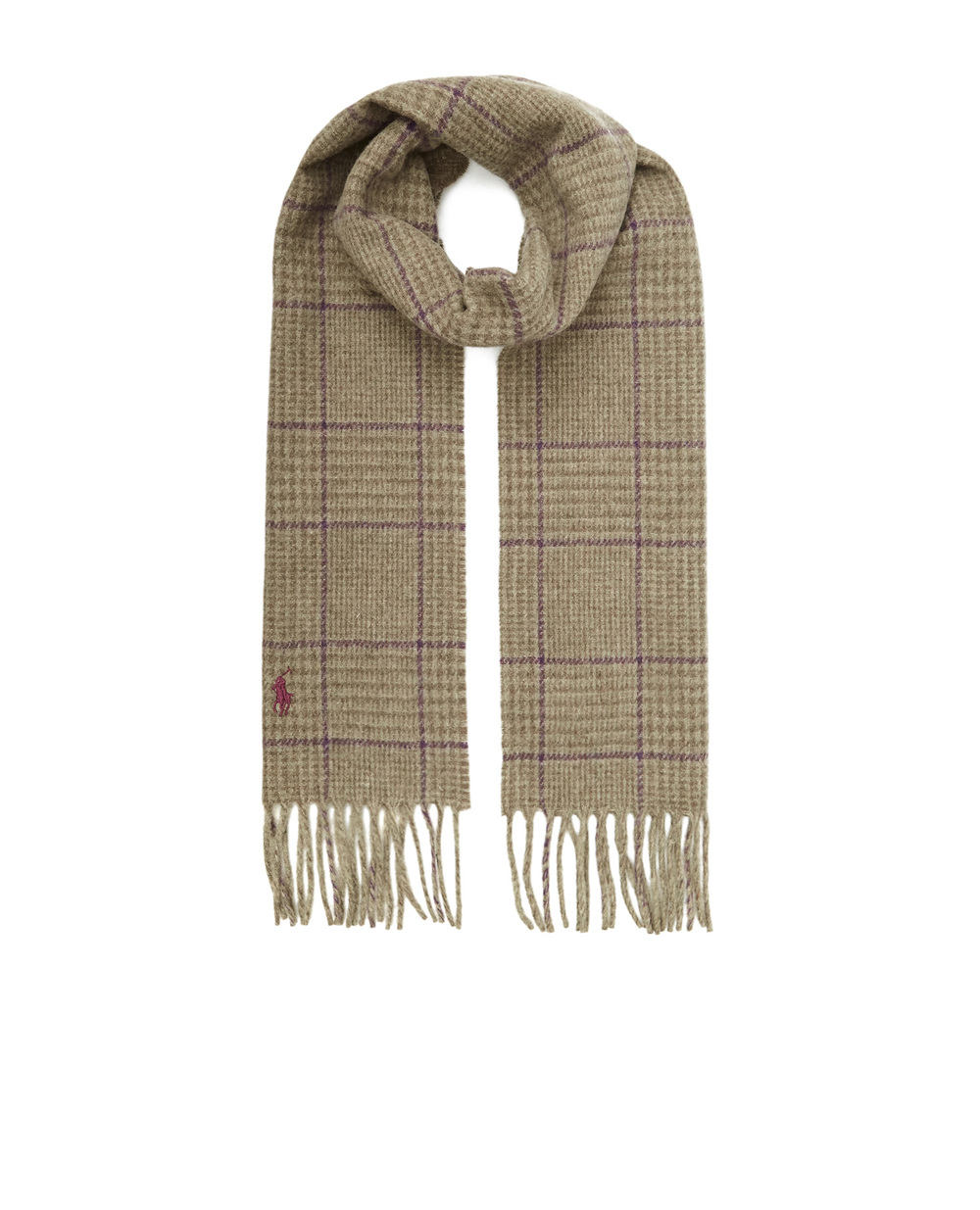 Шерстяной шарф Polo Ralph Lauren 449853952004, бежевый цвет • Купить в интернет-магазине Kameron