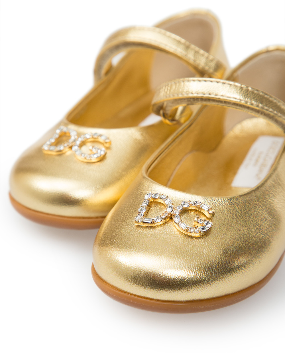 Шкіряні балетки Dolce&Gabbana D20057-A6C66-, золотий колір • Купити в інтернет-магазині Kameron